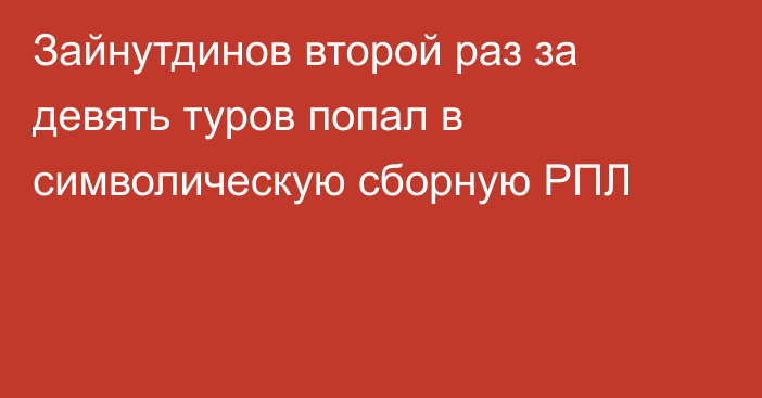 Зайнутдинов второй раз за девять туров попал в символическую сборную РПЛ
