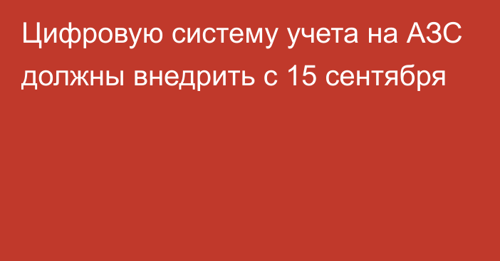 Цифровую систему учета на АЗС должны внедрить с 15 сентября