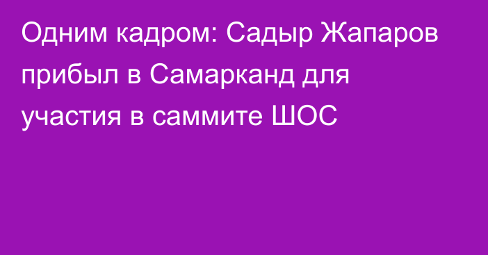 Одним кадром: Садыр Жапаров прибыл в Самарканд для участия в саммите ШОС
