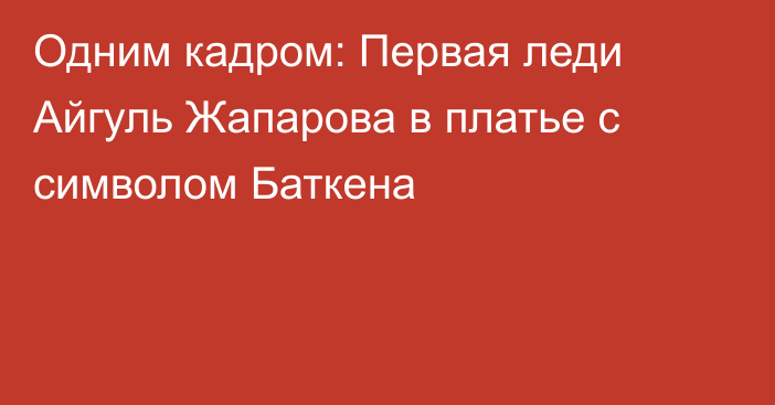 Одним кадром: Первая леди Айгуль Жапарова в платье с символом Баткена