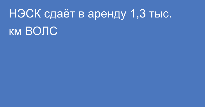 НЭСК сдаёт в аренду 1,3 тыс. км ВОЛС