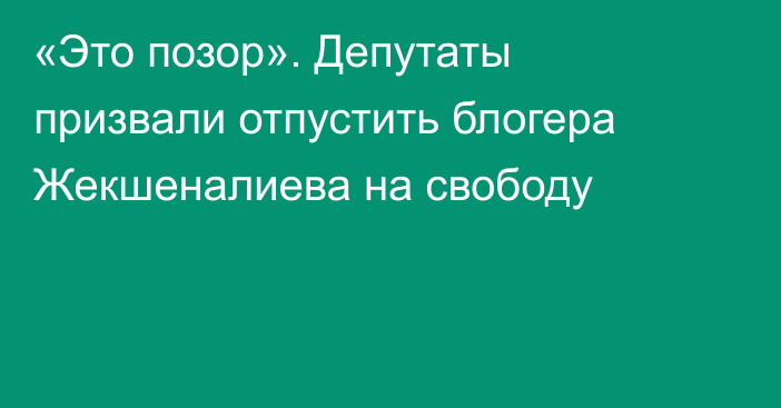 «Это позор». Депутаты призвали отпустить блогера Жекшеналиева на свободу