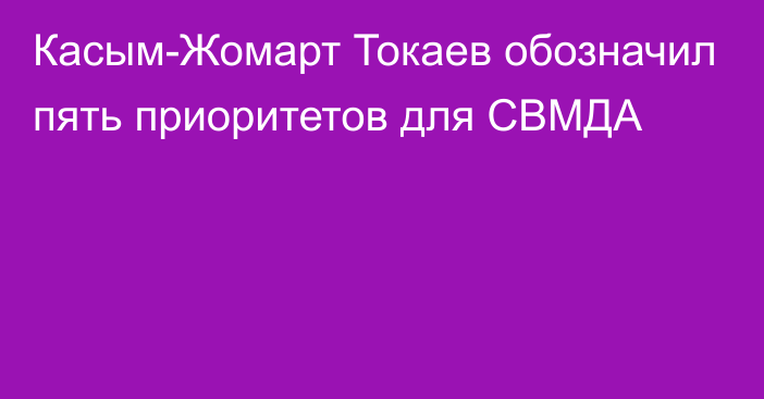 Касым-Жомарт Токаев обозначил пять приоритетов для СВМДА