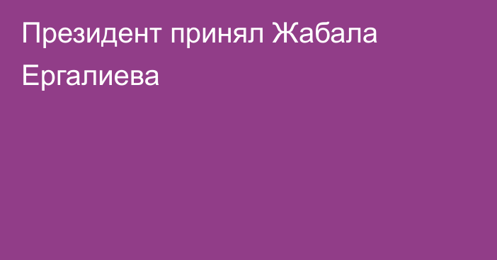 Президент принял Жабала Ергалиева