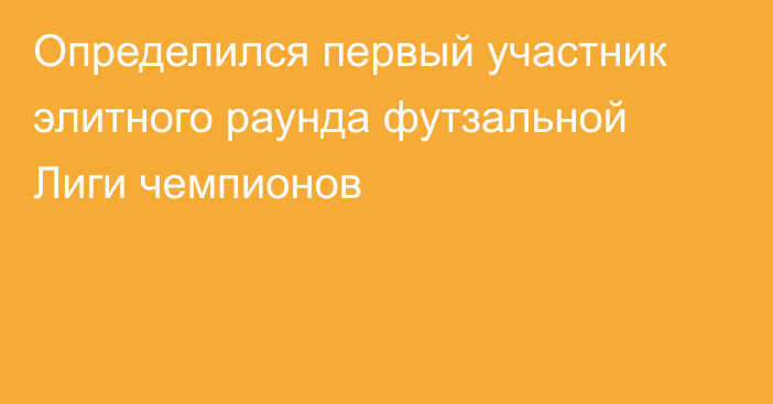 Определился первый участник элитного раунда футзальной Лиги чемпионов