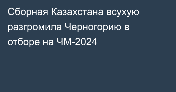 Сборная Казахстана всухую разгромила Черногорию в отборе на ЧМ-2024