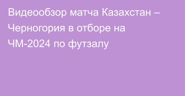 Видеообзор матча Казахстан – Черногория в отборе на ЧМ-2024 по футзалу