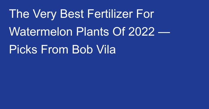 The Very Best Fertilizer For Watermelon Plants Of 2022 — Picks From Bob Vila