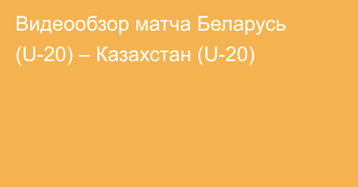 Видеообзор матча Беларусь (U-20) – Казахстан (U-20)