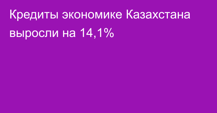 Кредиты экономике Казахстана выросли на 14,1%