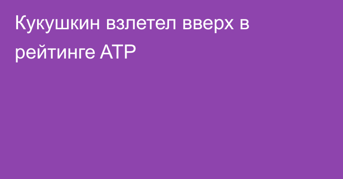 Кукушкин взлетел вверх в рейтинге ATP