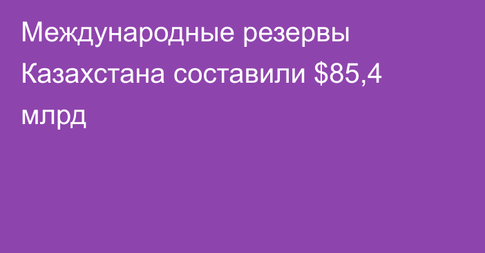 Международные резервы Казахстана составили $85,4 млрд