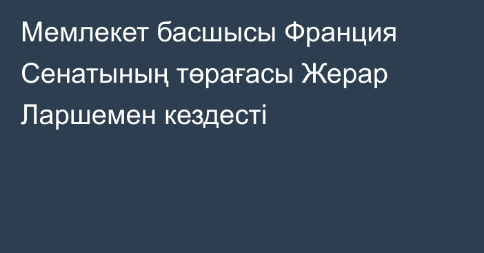 Мемлекет басшысы Франция Сенатының төрағасы Жерар Ларшемен кездесті