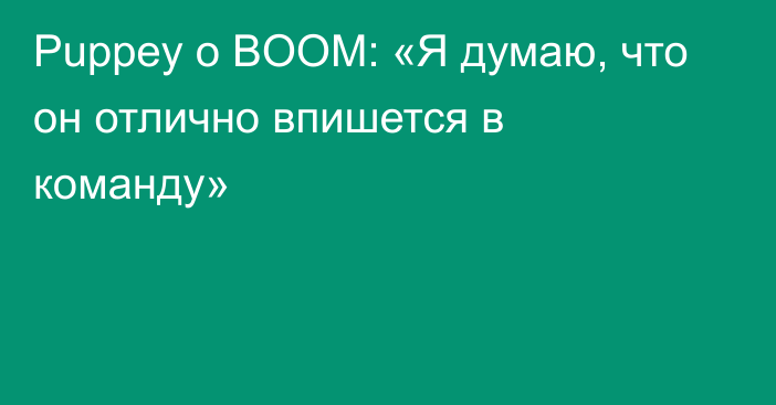 Puppey о BOOM: «Я думаю, что он отлично впишется в команду»