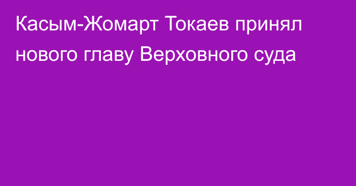 Касым-Жомарт Токаев принял нового главу Верховного суда
