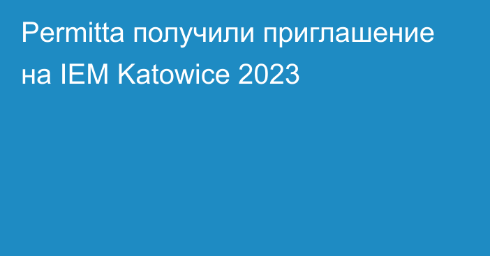 Permitta получили приглашение на IEM Katowice 2023