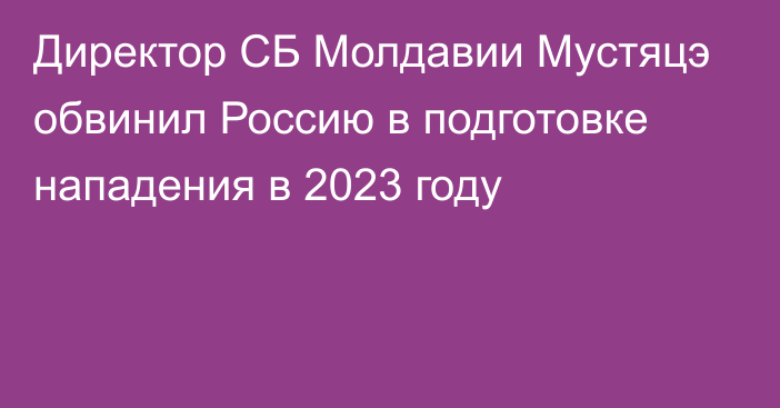 Директор СБ Молдавии Мустяцэ обвинил Россию в подготовке нападения в 2023 году