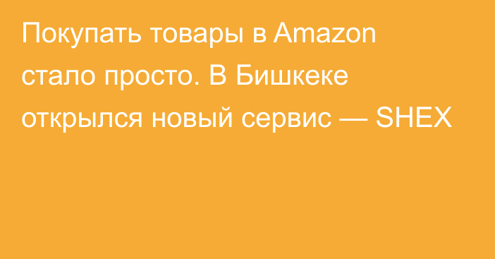 Покупать товары в Amazon стало просто. В Бишкеке открылся новый сервис — SHEX