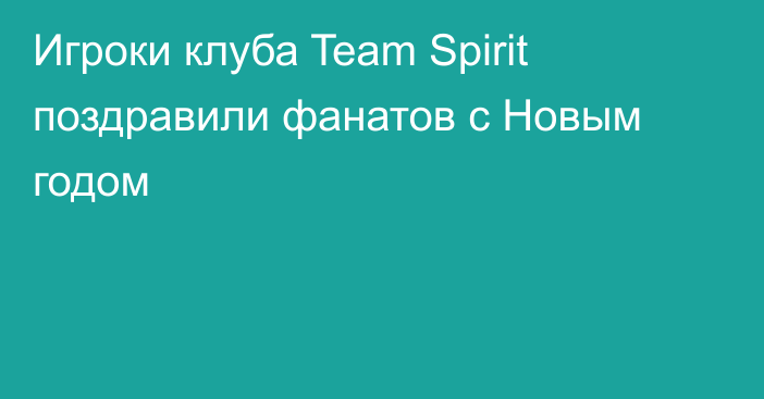 Игроки клуба Team Spirit поздравили фанатов с Новым годом