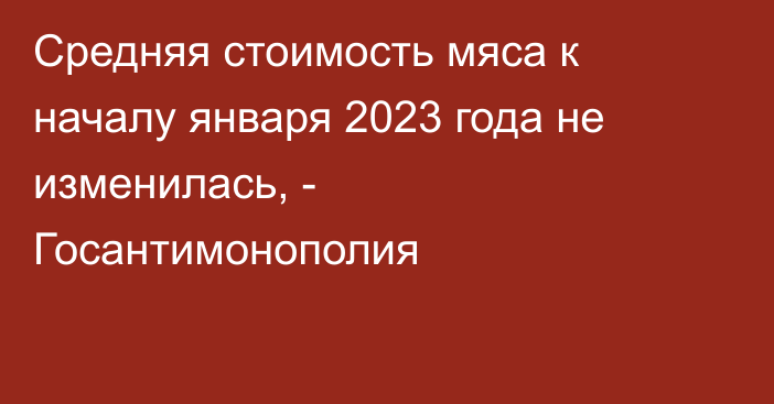 Средняя стоимость мяса к началу января 2023 года не изменилась, - Госантимонополия