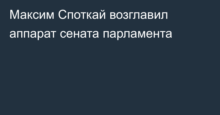 Максим Споткай возглавил аппарат сената парламента