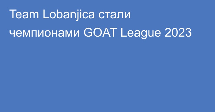 Team Lobanjica стали чемпионами GOAT League 2023