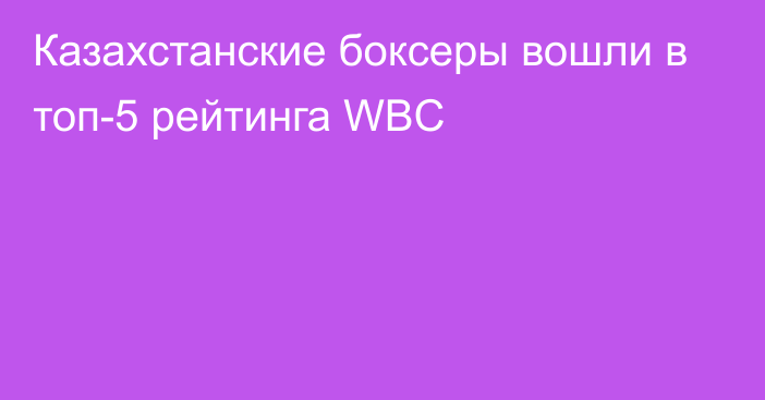 Казахстанские боксеры вошли в топ-5 рейтинга WBC