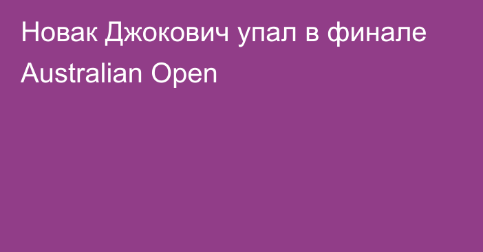 Новак Джокович упал в финале Australian Open