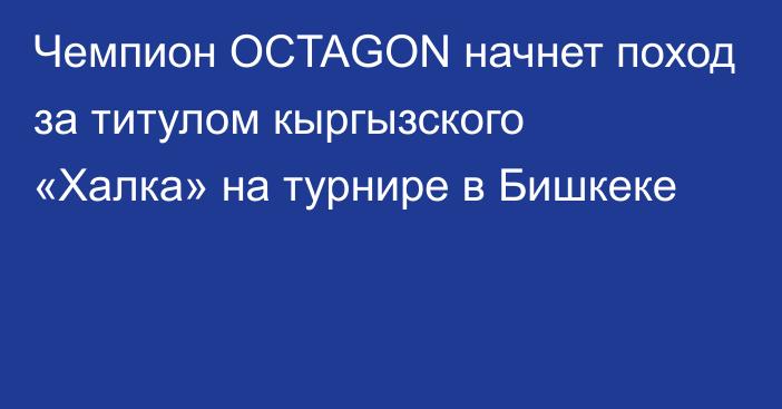 Чемпион OCTAGON начнет поход за титулом кыргызского «Халка» на турнире в Бишкеке