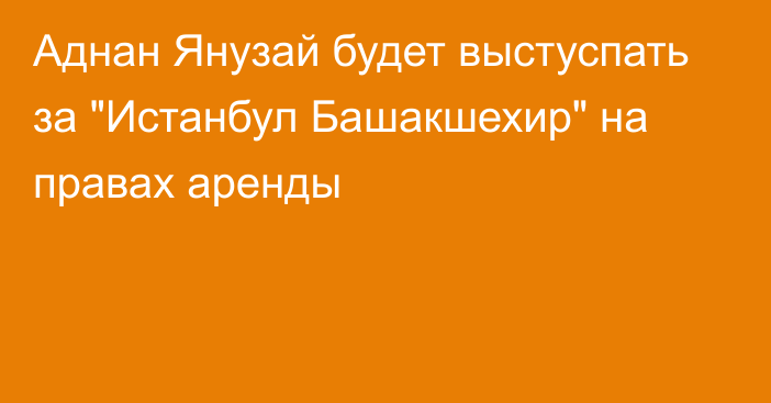 Аднан Янузай будет выстуспать за 