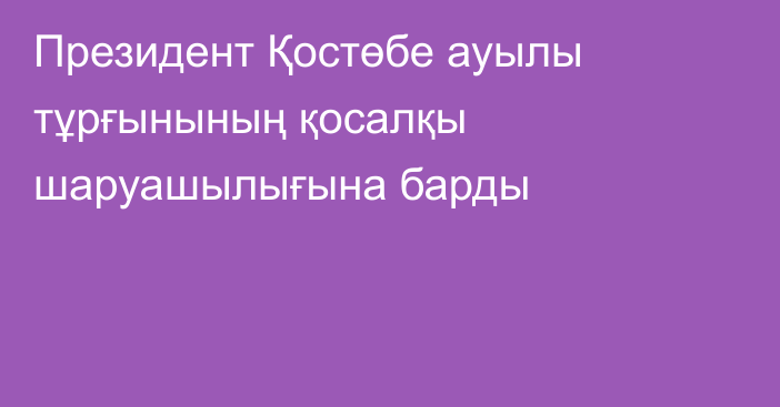 Президент Қостөбе ауылы тұрғынының қосалқы шаруашылығына барды