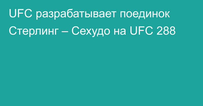 UFC разрабатывает поединок Стерлинг – Сехудо на UFC 288