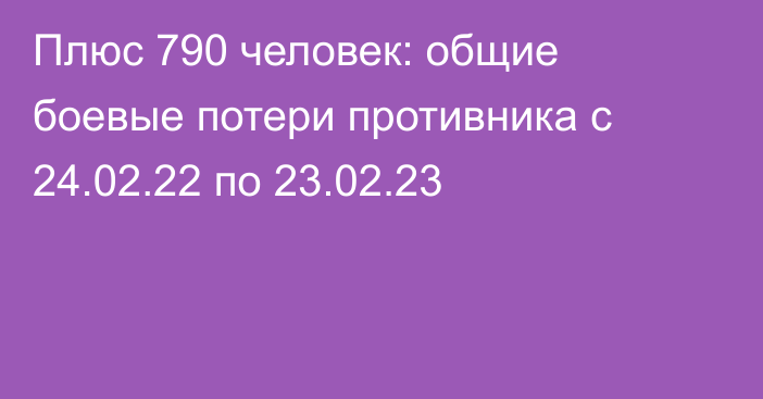 Плюс 790 человек: общие боевые потери противника с 24.02.22 по 23.02.23