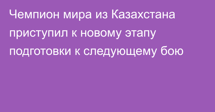 Чемпион мира из Казахстана приступил к новому этапу подготовки к следующему бою