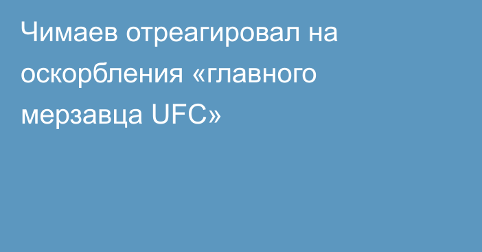 Чимаев отреагировал на оскорбления «главного мерзавца UFC»
