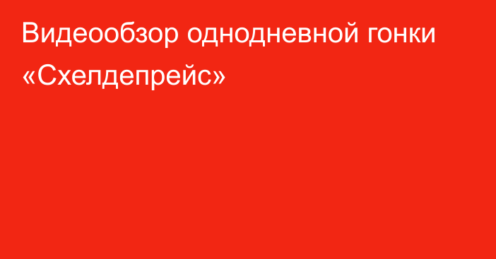 Видеообзор однодневной гонки «Схелдепрейс»