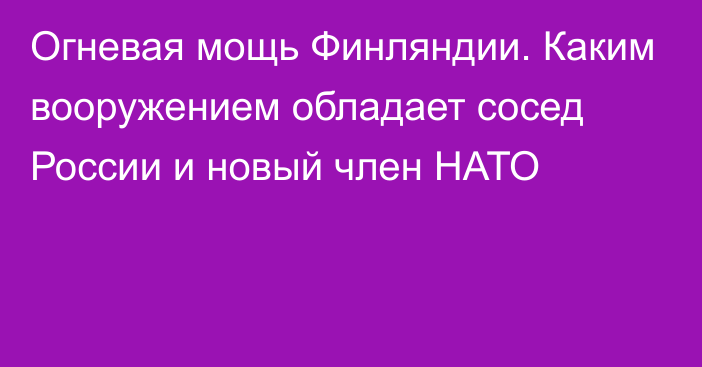 Огневая мощь Финляндии. Каким вооружением обладает сосед России и новый член НАТО