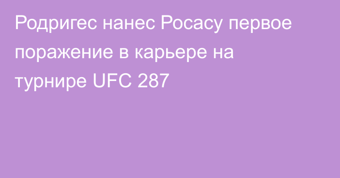 Родригес нанес Росасу первое поражение в карьере на турнире UFC 287