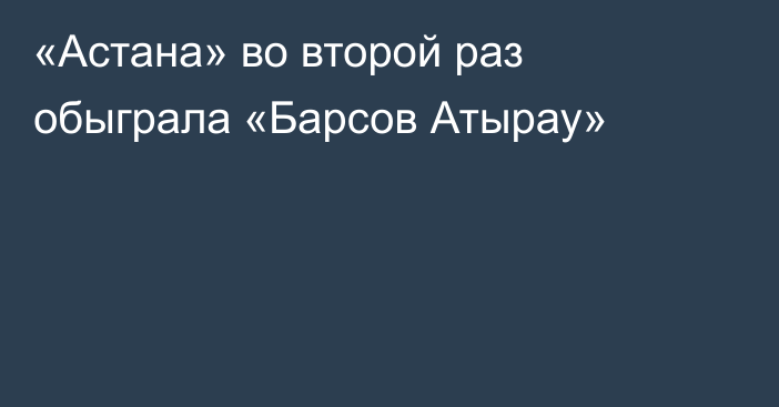 «Астана» во второй раз обыграла «Барсов Атырау»