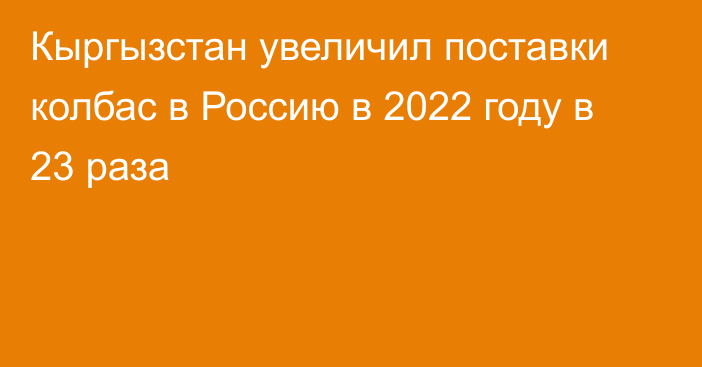 Кыргызстан увеличил поставки колбас в Россию в 2022 году в 23 раза