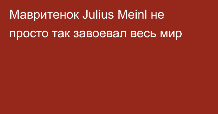 Мавритенок Julius Meinl не просто так завоевал весь мир