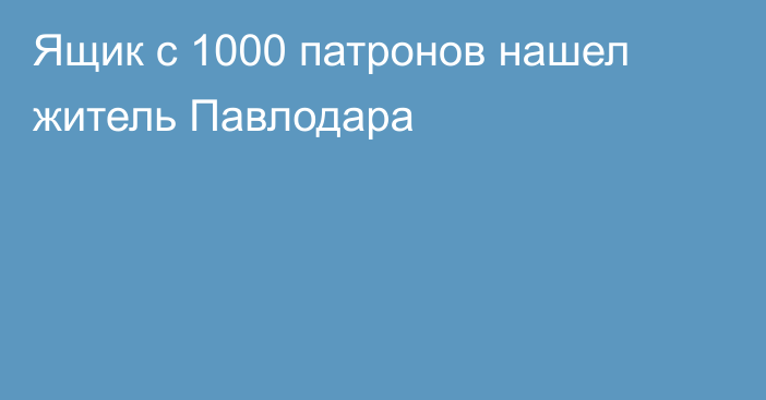 Ящик с 1000 патронов нашел житель Павлодара