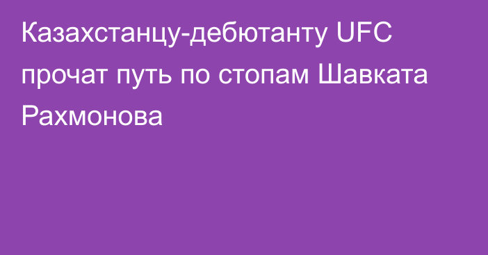 Казахстанцу-дебютанту UFC прочат путь по стопам Шавката Рахмонова