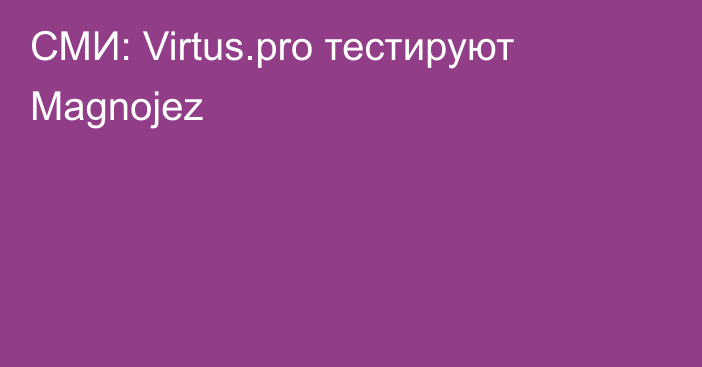 СМИ: Virtus.pro тестируют Magnojez