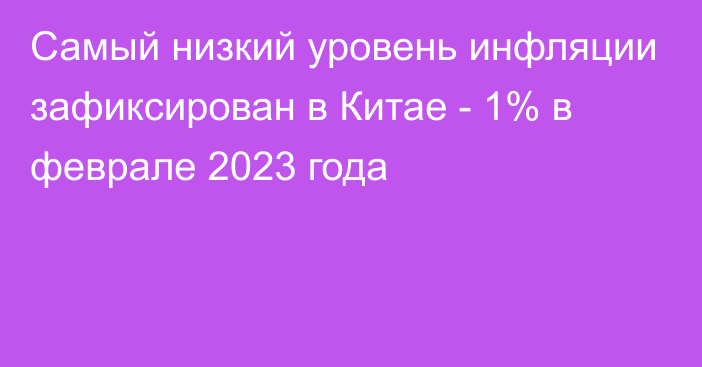 Самый низкий уровень инфляции зафиксирован в Китае - 1% в феврале 2023 года