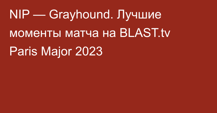 NIP — Grayhound. Лучшие моменты матча на BLAST.tv Paris Major 2023