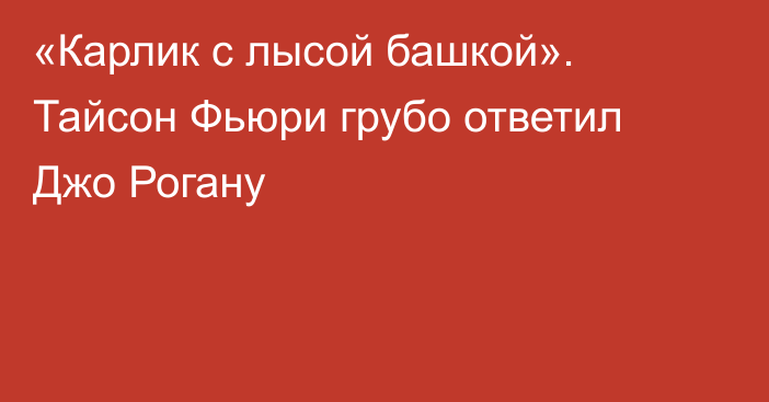 «Карлик с лысой башкой». Тайсон Фьюри грубо ответил Джо Рогану