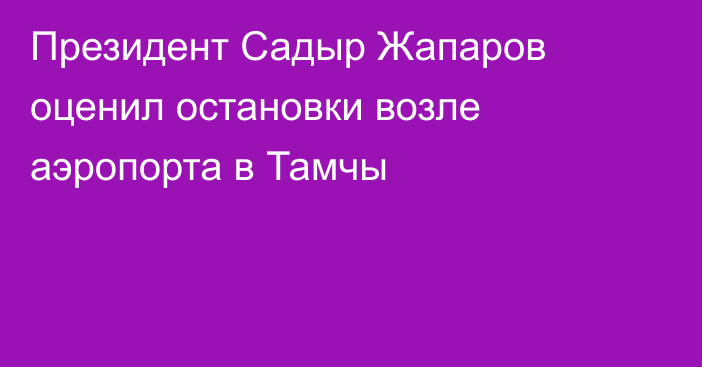 Президент Садыр Жапаров оценил остановки возле аэропорта в Тамчы