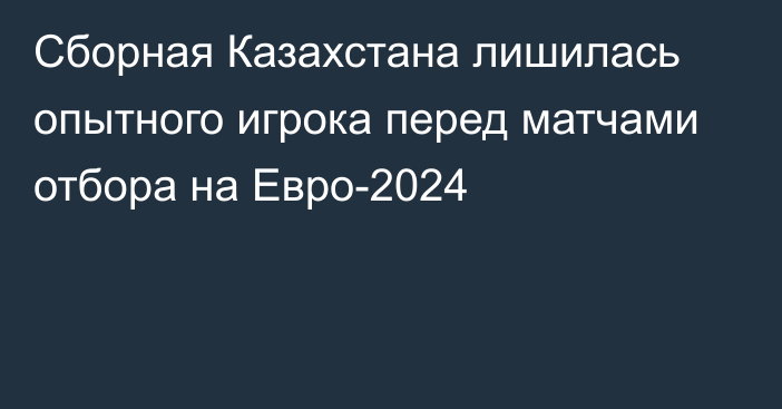 Сборная Казахстана лишилась опытного игрока перед матчами отбора на Евро-2024