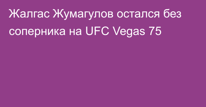 Жалгас Жумагулов остался без соперника на UFC Vegas 75